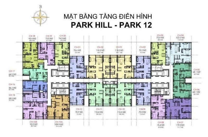 Mặt bằng Park Hill - Times City Park Hill Premium