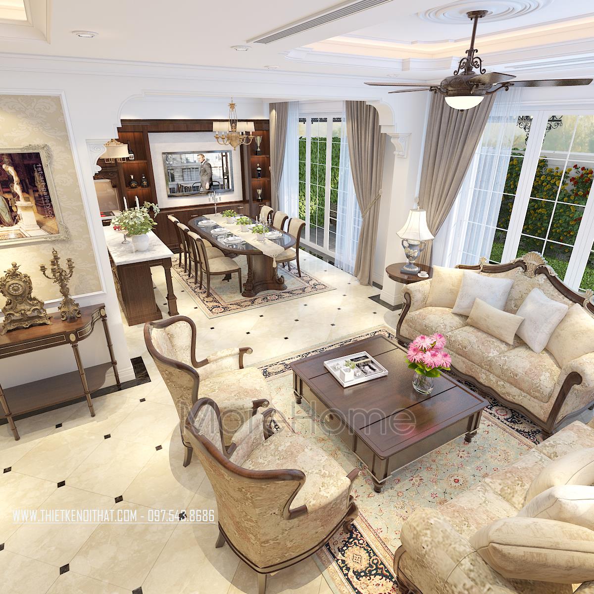 bTư vấn thiết kế biệt thự 70m2 2 tầng hiện đại, tân cổ điển sang trọng