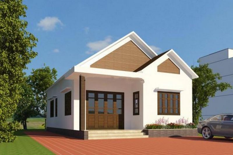 Mẫu thiết kế nhà cấp 4 kiểu biệt thự tại nông thôn Mẫu thiết kế nhà cấp 4 kiểu biệt thự tại nông thôn