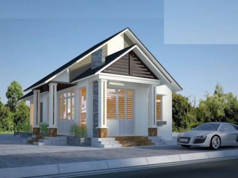 Mẫu thiết kế nhà cấp 4 kiểu biệt thự tại nông thôn Mẫu thiết kế nhà cấp 4 kiểu biệt thự tại nông thôn