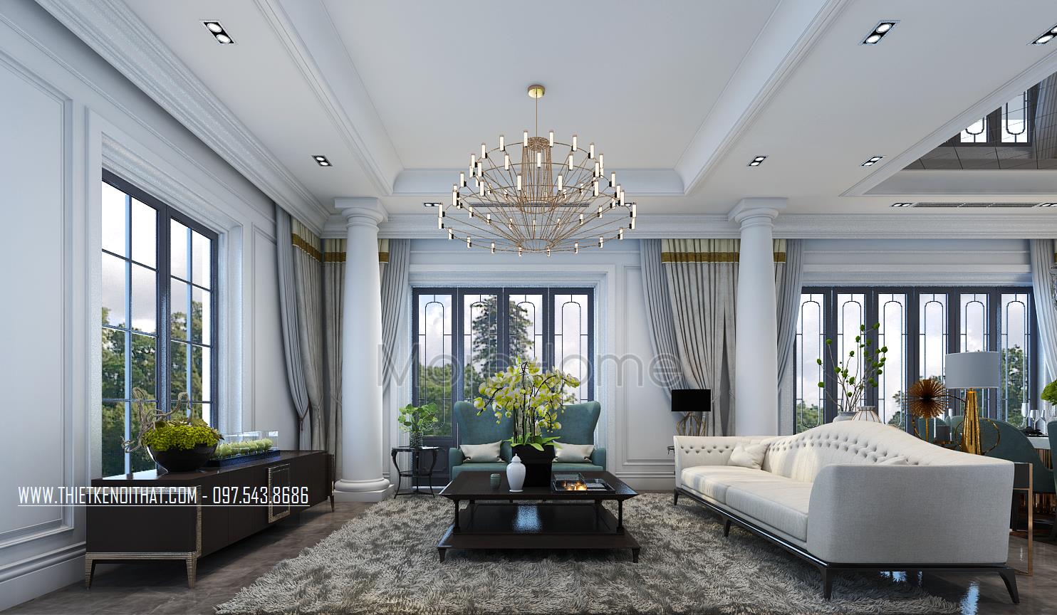 Tổng hợp các mẫu thiết kế nội thất biệt thự tân cổ điển đẹp, sang 2017 –MOREHOME