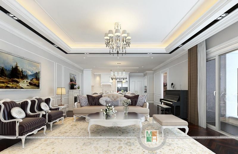 Thiết kế nội thất phòng khách biệt thự đẹp và sang trọng Thiết kế phòng khách biệt thự