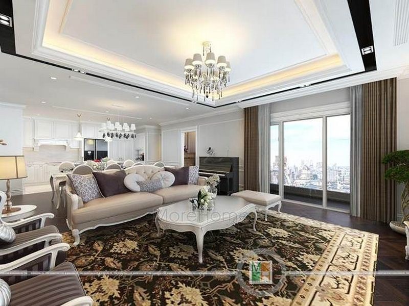 Thiết kế nội thất phòng khách biệt thự đẹp và sang trọng Thiết kế phòng khách biệt thự