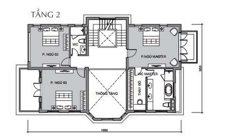 Bản vẽ thiết kế biệt thự tầng 2 biệt thự đơn lập Vinhomes The Harmony Bản vẽ thiết kế biệt thự tầng 2 biệt thự đơn lập Vinhomes The Harmony