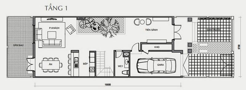 Bản vẽ thiết kế biệt thự nhà vườn Vinhomes The Harmony tầng 1 Bản vẽ thiết kế biệt thự nhà vườn Vinhomes The Harmony tầng 1