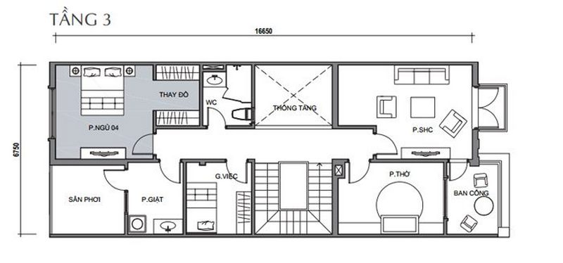 Bản vẽ thiết kế biệt thự liền kề Vinhomes The Harmony tầng 3 Bản vẽ thiết kế biệt thự liền kề Vinhomes The Harmony tầng 3