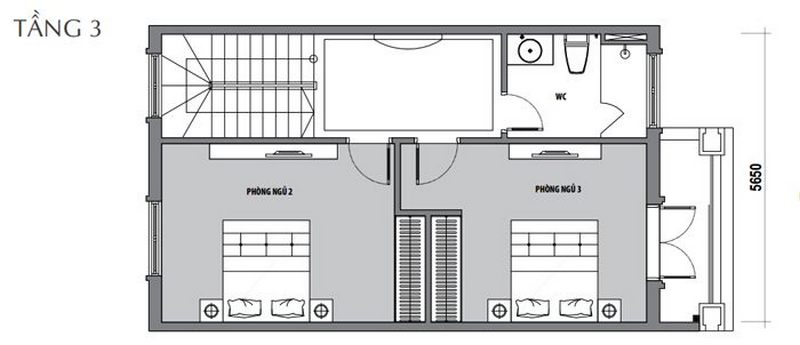 Bản vẽ thiết kế biệt thự liền kề tầng 3 Bản vẽ thiết kế biệt thự liền kề tầng 3