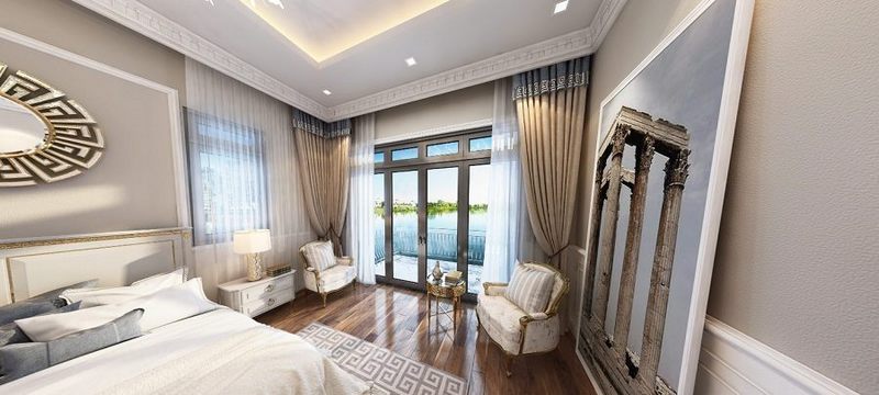 Thiết kế phòng ngủ master biệt thự đơn lập Vinhome The Harmony