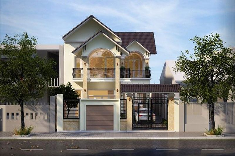 Mẫu thiết kế nhà biệt thự 2 tầng ở nông thôn đẹp Mẫu thiết kế nhà biệt thự 2 tầng ở nông thôn đẹp