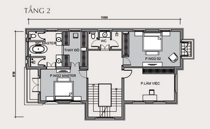 Bản vẽ thiết kế biệt thự Vinhomes The Harmony tiểu khu Hướng Dương biệt thự đơn lập