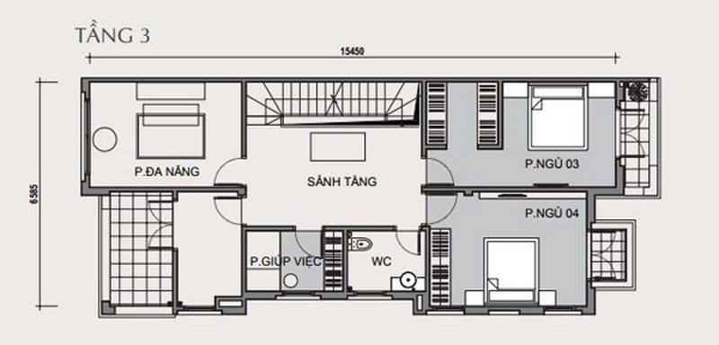 Bản vẽ thiết kế biệt thự Vinhomes The Harmony tiểu khu Hướng Dương biệt thự song lập