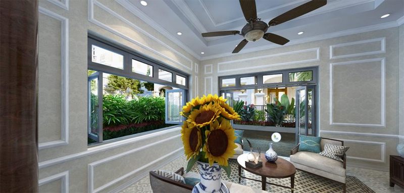 Thiết kế biệt thự Vinhomes The Harmony tiểu khu Hướng Dương phòng khách