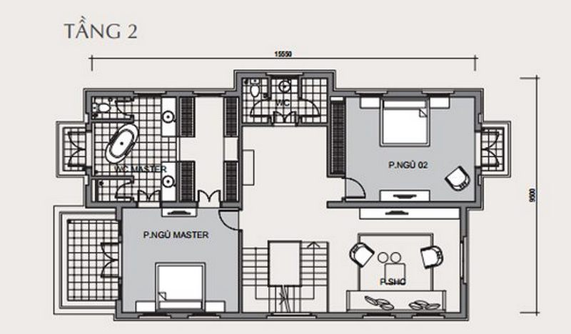 Bản vẽ thiết kế biệt thự Vinhomes The Harmony tiểu khu Hướng Dương biệt thự đơn lập