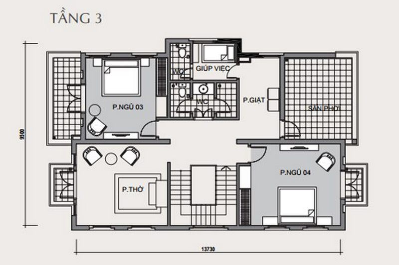 Bản vẽ thiết kế biệt thự Vinhomes The Harmony tiểu khu Hướng Dương biệt thự đơn lập