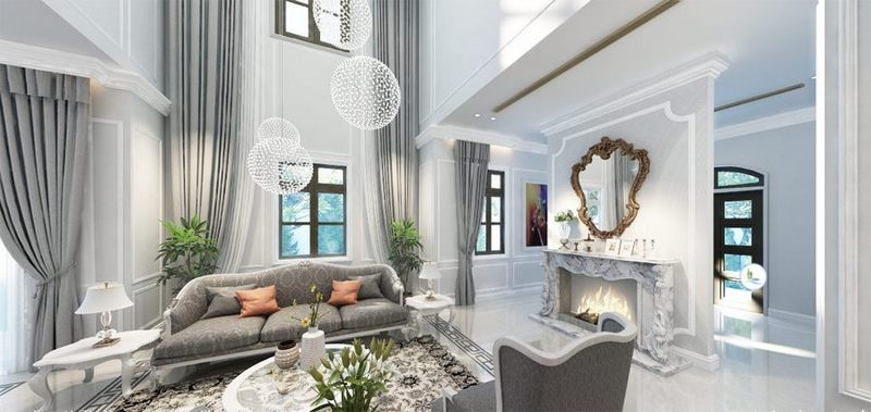 Mẫu thiết kế nội thất biệt thự Vinhomes Riverside The Harmony phong cách Pháp tiểu khu Phong Lan