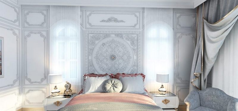 Mẫu thiết kế nội thất biệt thự Vinhomes Riverside The Harmony phong cách Pháp tiểu khu Phong Lan phòng ngủ master Mẫu thiết kế nội thất biệt thự Vinhomes Riverside The Harmony phong cách Pháp tiểu khu Phong Lan phòng ngủ master