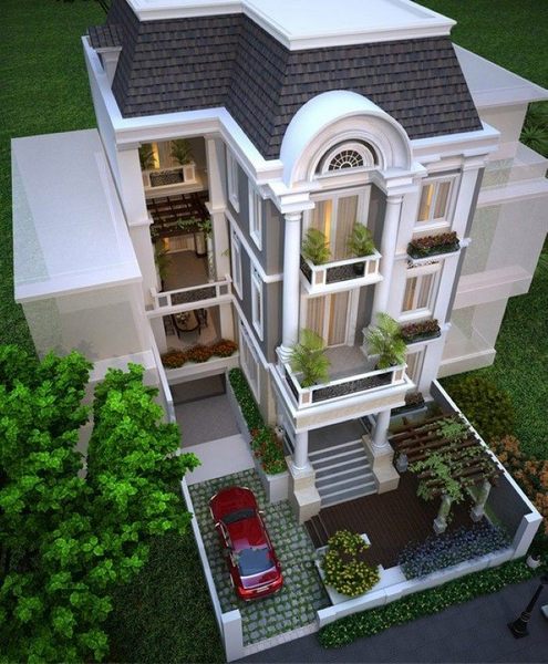 Thiết kế nhà phố tân cổ điển đẹp Thiết kế nhà phố tân cổ điển đẹp