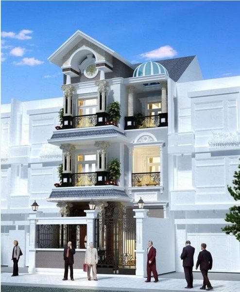 Thiết kế nhà phố tân cổ điển đẹp Thiết kế nhà phố tân cổ điển đẹp