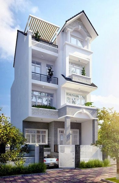 Thiết kế nhà phố tân cổ điển đẹp Thiết kế nhà phố tân cổ điển đẹp