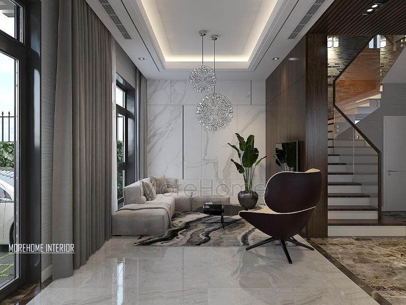 Thiết kế nội thất phòng khách nhà phố 2 tầng hiện đại Thiết kế nội thất phòng khách nhà phố 2 tầng hiện đại