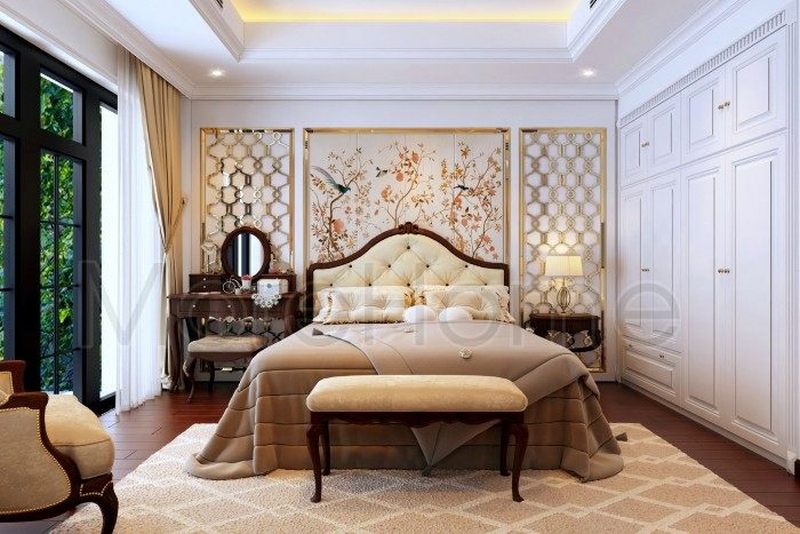 Thiết kế nội thất phòng ngủ tân cổ điển Thiết kế nội thất phòng ngủ tân cổ điển