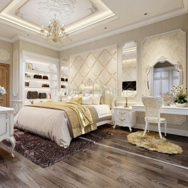 Thiết kế nội thất phòng ngủ tân cổ điển Thiết kế nội thất phòng ngủ tân cổ điển