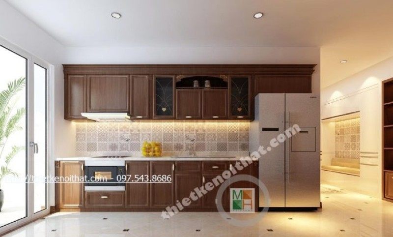 Mẫu tủ bếp chữ I đơn giản hiện đại cho nhà chung cư Mẫu tủ bếp chữ I đơn giản hiện đại cho nhà chung cư