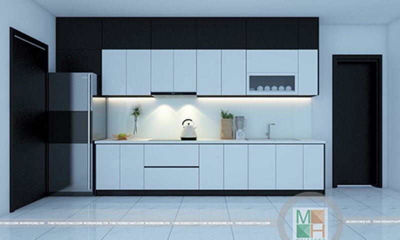 Mẫu tủ bếp chữ I đơn giản hiện đại cho nhà chung cư Mẫu tủ bếp chữ I đơn giản hiện đại cho nhà chung cư
