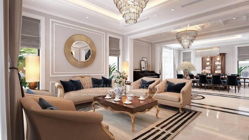 Thiết kế phòng khách tân cổ điển Thiết kế phòng khách tân cổ điển