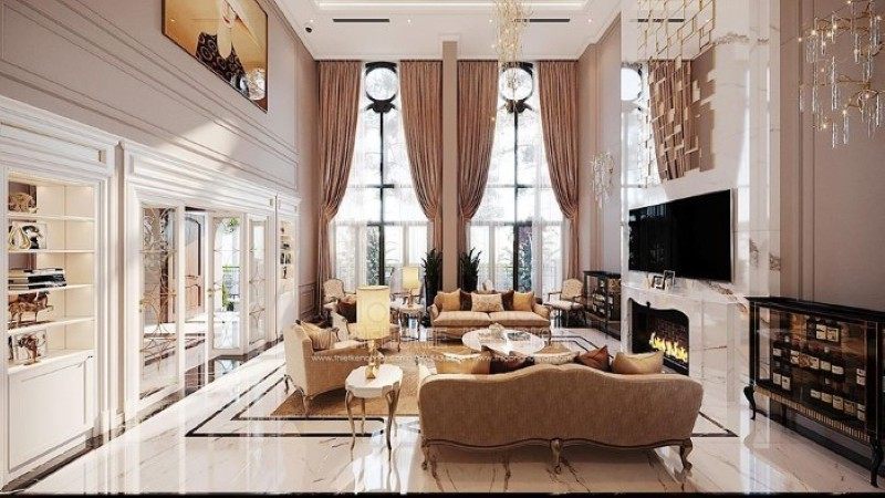Thiết kế phòng khách tân cổ điển Thiết kế phòng khách tân cổ điển