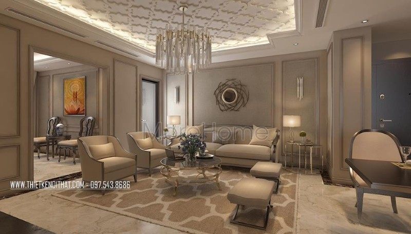 Thiết kế phòng khách tân cổ điển Thiết kế phòng khách tân cổ điển