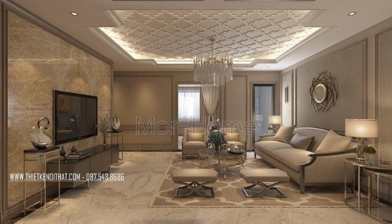 Thiết kế phòng khách tân cổ điển Thiết kế phòng khách tân cổ điển