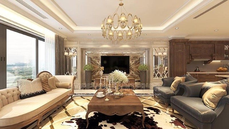 Thiết kế phòng khách tân cổ điển Thiết kế phòng khách tân cổ điển