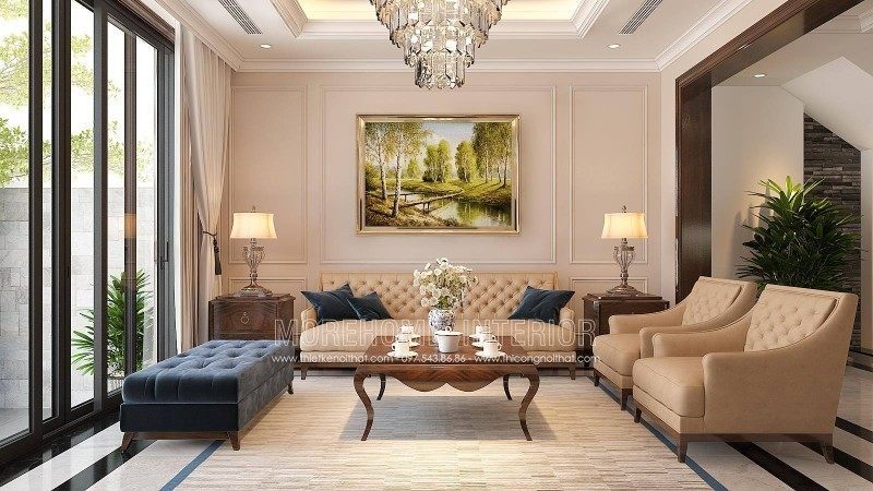 Thiết kế phòng khách tân cổ điển Thiết kế phòng khách tân cổ điển