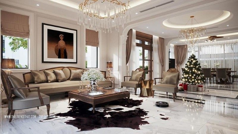 Thiết kế phòng khách tân cổ điển Thiết kế phòng khách tân cổ điển