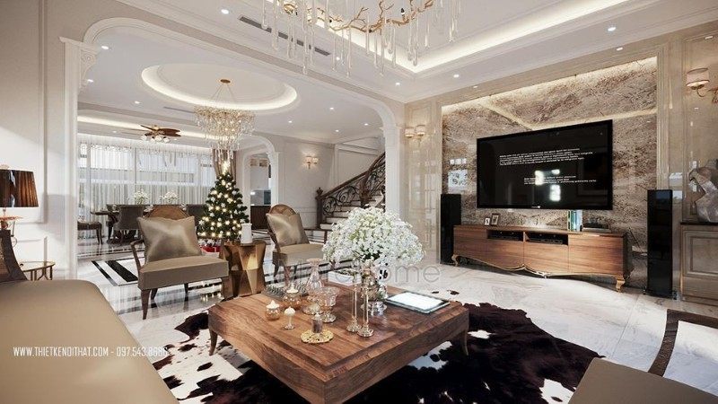 Thiết kế phòng khách tân cổ điển Thiết kế phòng khách tân cổ điển