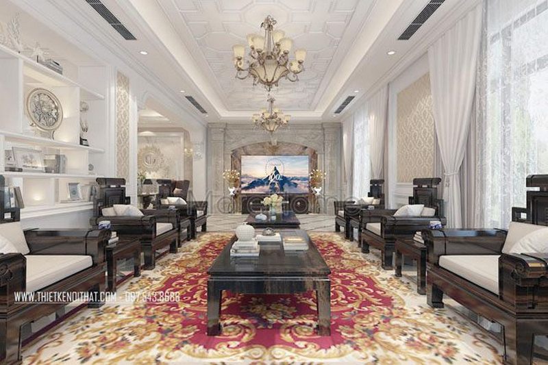 Thiết kế nội thất tân cổ điển gỗ Việt