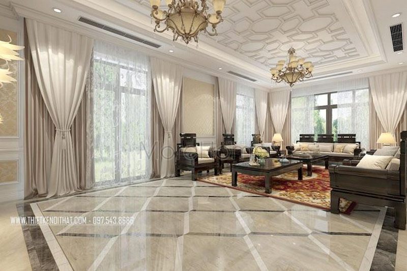 Thiết kế nội thất tân cổ điển gỗ Việt
