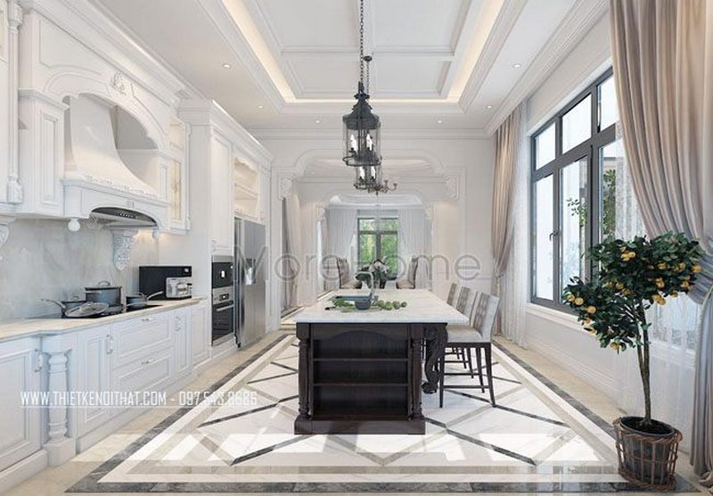Thiết kế nội thất tân cổ điển gỗ Việt