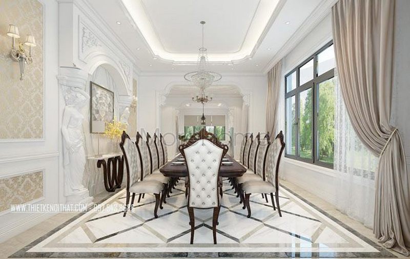 Thiết kế nội thất tân cổ điển gỗ Việt