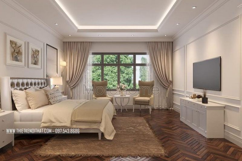 Thiết kế nội thất tân cổ điển gỗ Việt