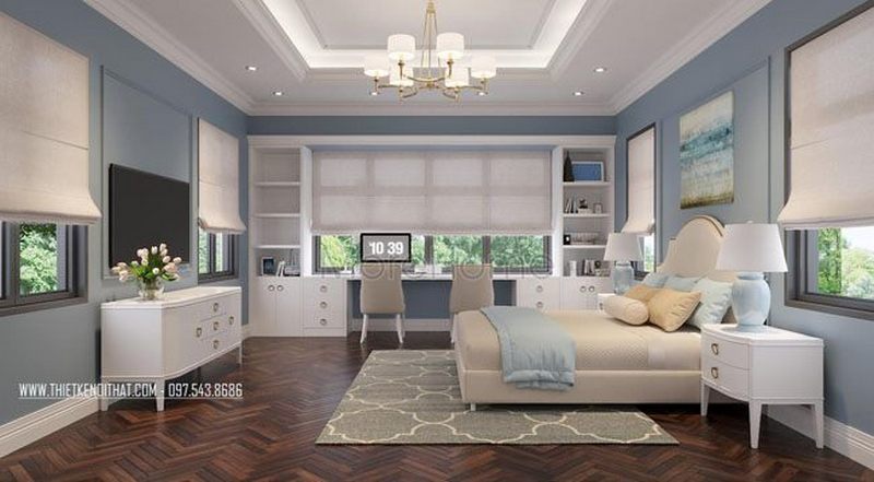Thiết kế nội thất tân cổ điển gỗ Việt
