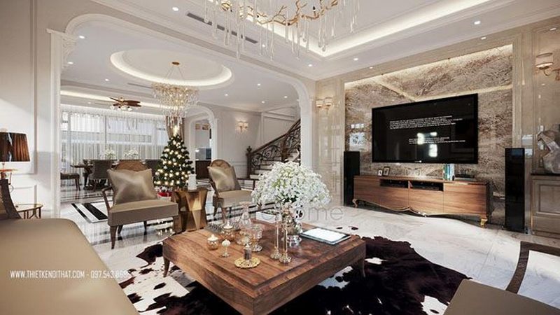 Thiết kế nội thất tân cổ điển gỗ Việt