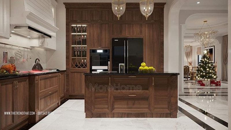 Thiết kế nội thất tân cổ điển gỗ Việt