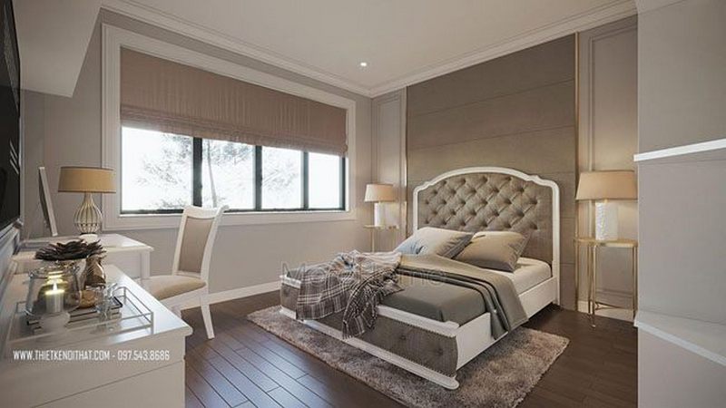 Thiết kế nội thất tân cổ điển gỗ Việt