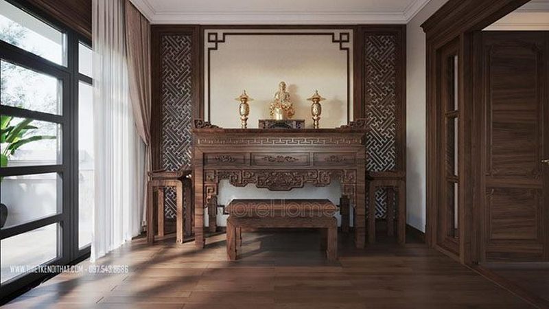 Thiết kế nội thất tân cổ điển gỗ Việt