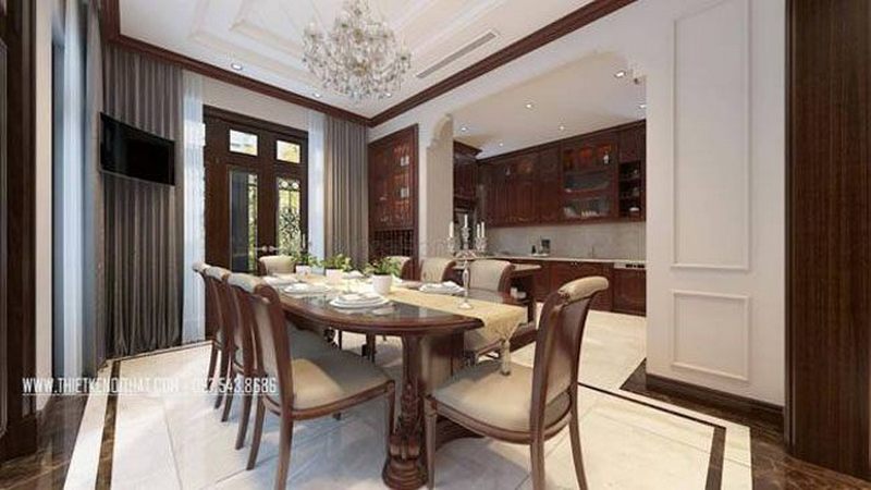 Thiết kế nội thất tân cổ điển gỗ Việt