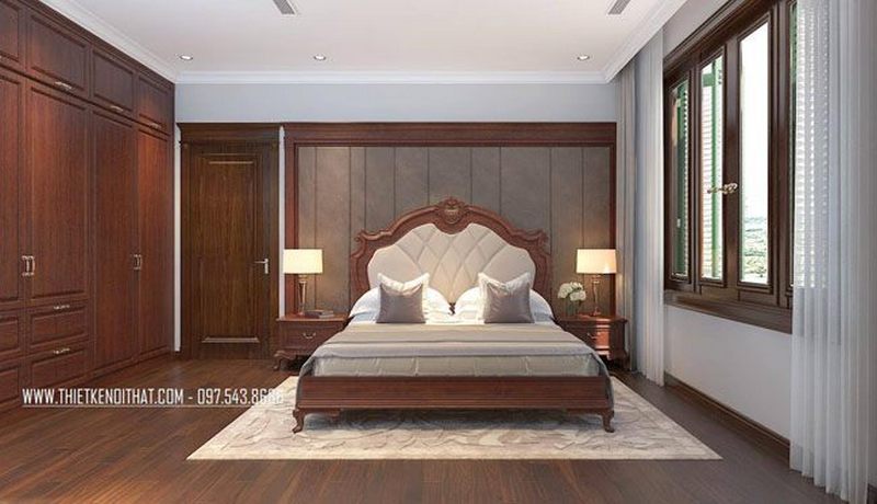 Thiết kế nội thất tân cổ điển gỗ Việt