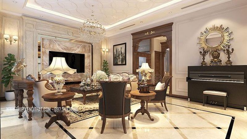  Thiết kế nội thất tân cổ điển gỗ Việt 