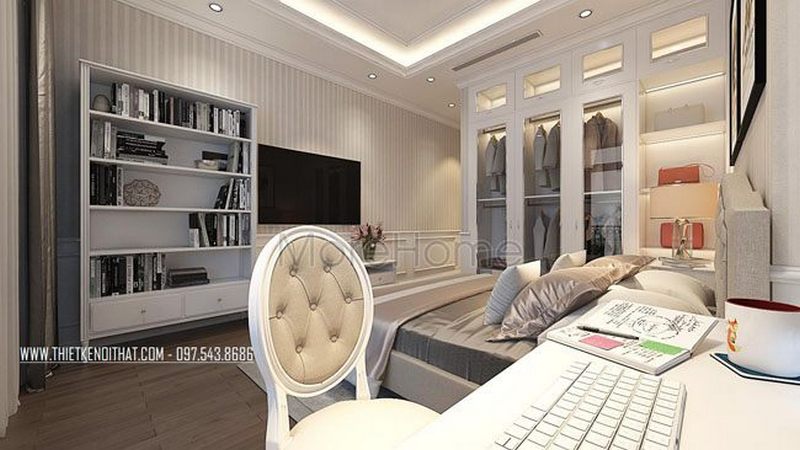 Thiết kế nội thất tân cổ điển gỗ Việt